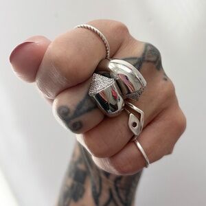 Noir NYC twisted pyramid ring